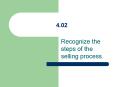 Recognize the steps of the selling process.