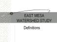 EAST MESA WATERSHED STUDY