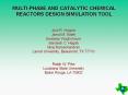 MULTI-PHASE AND CATALYTIC CHEMICAL REACTORS DESIGN SIMULATION TOOL