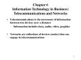 Telecommunications is the movement of information between two devices over a distance