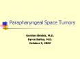 Parapharyngeal Space Tumors
