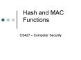Hash and MAC Functions