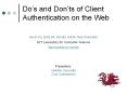 Dos and Donts of Client Authentication on the Web