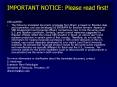 IMPORTANT NOTICE: Please read first