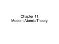 Chapter 11 Modern Atomic Theory
