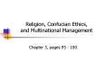 Religion, Confucian Ethics, and Multinational Management