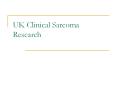 UK Clinical Sarcoma Research