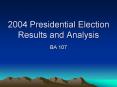 2004 Presidential Election Results and Analysis