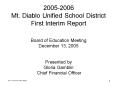 20052006 Mt. Diablo Unified School District First Interim Report