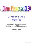 Centennial APS Meeting