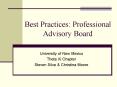 Best Practices: Professional Advisory Board