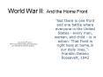 World War II: And the Home Front