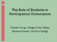 The Role of Students in Participatory Governance