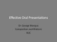 Effective Oral Presentations