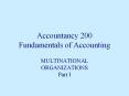 Accountancy 200 Fundamentals of Accounting