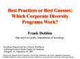 Best Practices or Best Guesses: Which Corporate Diversity Programs Work