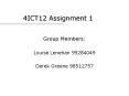 4ICT12 Assignment 1
