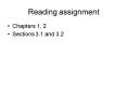 Reading assignment