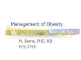 Management of Obesity