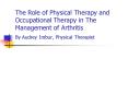 The Role of Physical Therapy and Occupational Therapy in The Management of Arthritis By Audrey Imbur