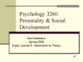 Psychology 3260: Personality