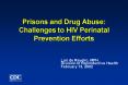 Prisons and Drug Abuse: Challenges to HIV Perinatal Prevention Efforts