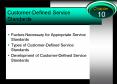 CustomerDefined Service Standards