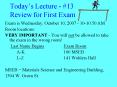 Todays Lecture