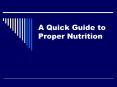 A Quick Guide to Proper Nutrition
