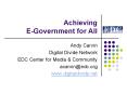 Achieving EGovernment for All