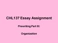 CHL137 Essay Assignment