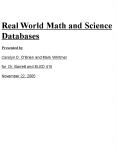 Real World Math and Science Databases