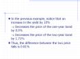 In the previous example, notice that an increase in the yield by 10%