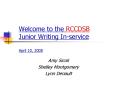 Welcome to the RCCDSB Junior Writing Inservice April 10, 2008