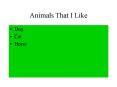 Animals That I Like