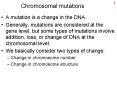 Chromosomal mutations