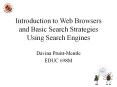 Introduction to Web Browsers and Basic Search Strategies Using Search Engines