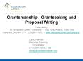 Grantsmanship: Grantseeking and Proposal Writing