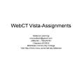 WebCT VistaAssignments