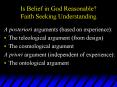 Is Belief in God Reasonable Faith Seeking Understanding