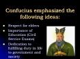 Confucius emphasized the following ideas: