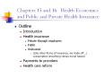 Chapters 15 and 16: Health Economics and Public and Private Health Insurance
