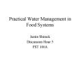 Practical Water Management in Food Systems