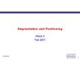 Segmentation and Positioning