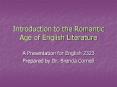 Introduction to the Romantic Age of English Literature