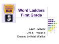 Word Ladders First Grade