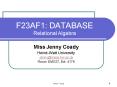 F23AF1: DATABASE Relational Algebra