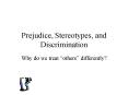 Prejudice, Stereotypes, and Discrimination
