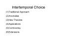 Intertemporal Choice