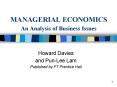 MANAGERIAL ECONOMICS An Analysis of Business Issues
